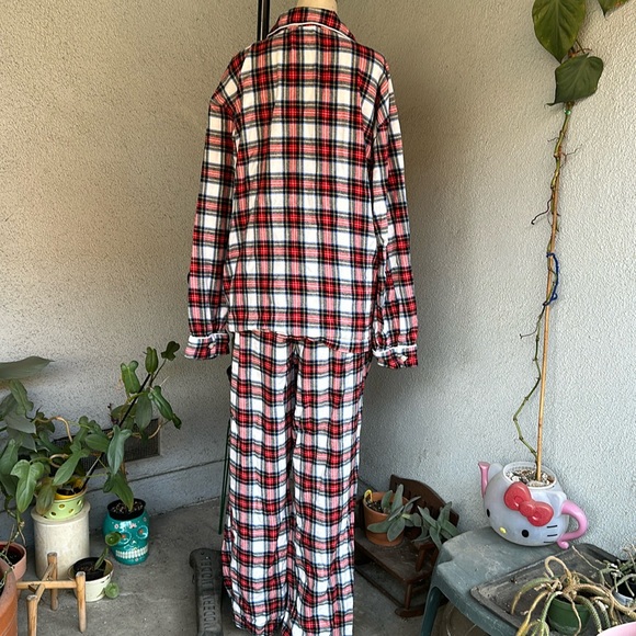 J. CREW | Red & White Plaid Fleece Pajamas Set XL - Picture 2 of 8